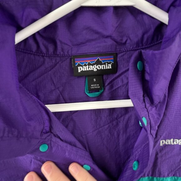 Patagonia Houdini Lightweight Snap Jacket Packable Small Purple Green Nylon - Picture 7 of 14